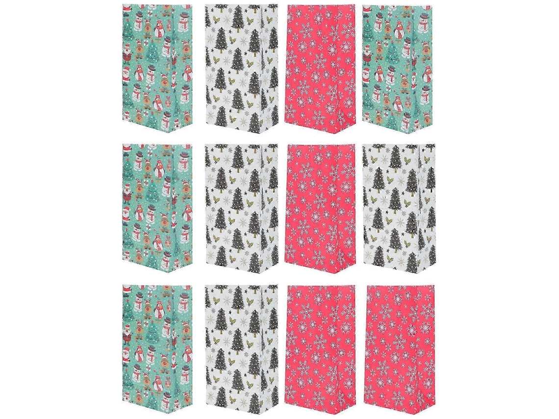Saco De Papel Para Lanches De Natal, Cores Variadas, Resistente, Ideal Para Doces E Biscoitos