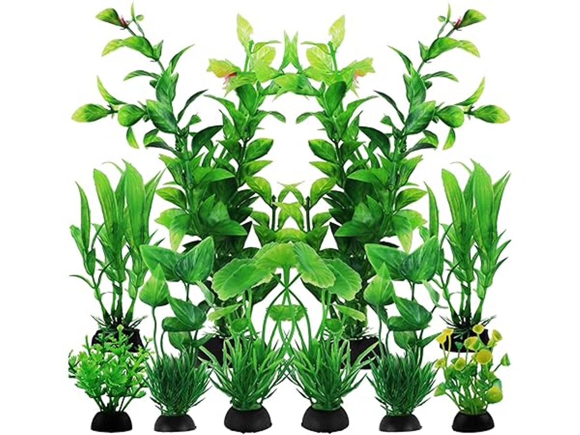 Decoração para Aquários, Plantas Artificiais, Conjunto de 10 Peças, Verde, Ergonômico, Uso Diário STELASPLEN