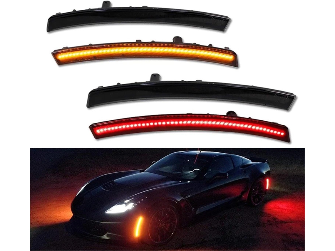 Piscas De Led Para Chevy C7 E Corvette 2014-2019 Faixa Completa, Luzes De Posição Laterais Dianteiras E Traseiras