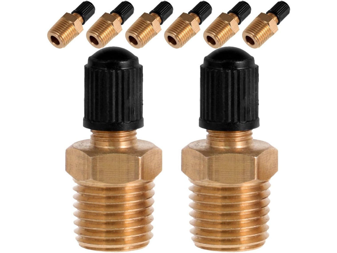 Conjunto De 8 Tampas De Válvula Em Latão Dourado Com Rosca Externa De 1/4 Npt.