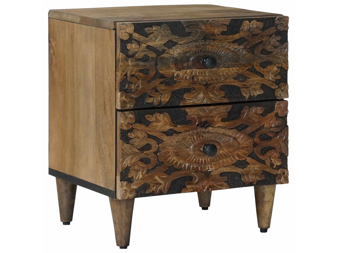 Vidaxl Armário De Cabeceira Com Gaveta Castanho 40 X 33,5 X 46 Cm