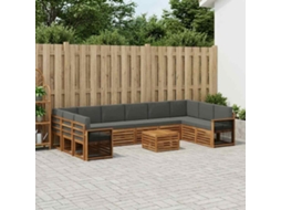 Vidaxl Conjunto De Sofás Para Exterior 8 Pcs Natural E Antracite
