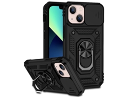 Suporte Casa Slide Câmara Para Iphone 13 Pele Sintética Preto