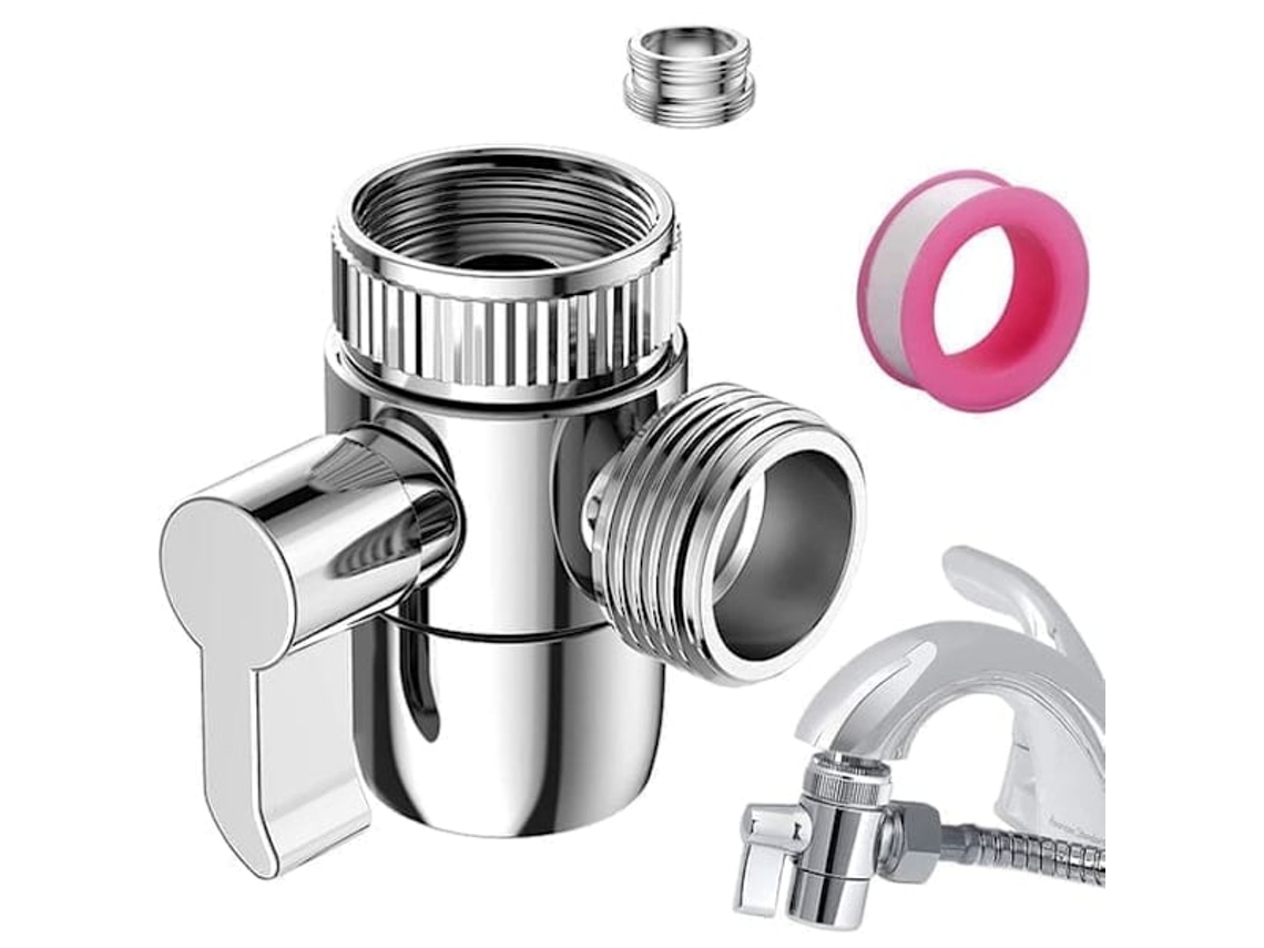 Adaptador De Válvula Desviadora Para Torneira, Desviador De 3 Vias Para Torneira De Cozinha Com Roscas M22, M24 E G1/2 Para Ducha Manual