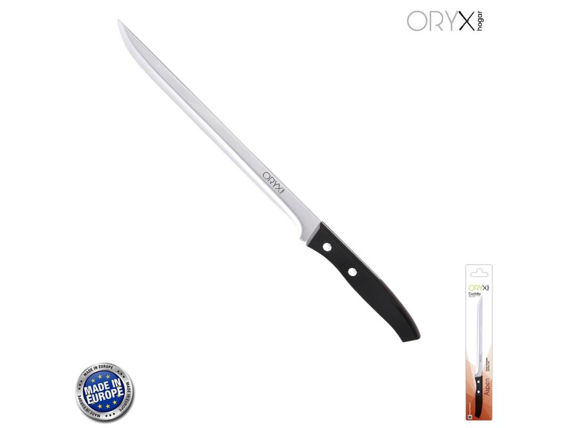 Faca de Cozinha de Trinchar Presunto Aspen Lâmina de Aço Inoxidável 25 cm Preto ORYX