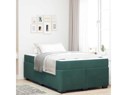Vidaxl Estrutura Da Cama Com Colchão Verde Escuro 120 X 190 Cm Tecido
