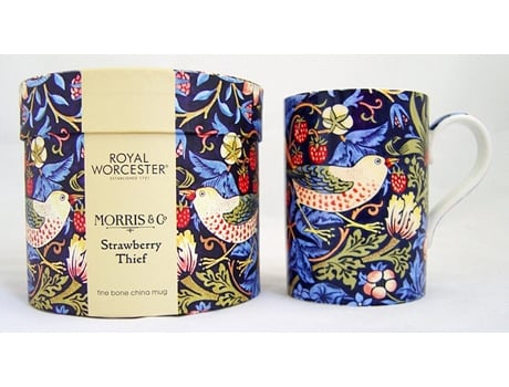 Caneca ROYAL WORCESTER Morris and Co Morango Ladrão China Índigo