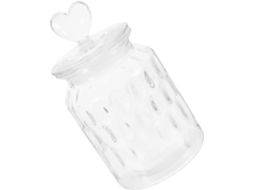 Pote De Vidro Hermético 650ml Com Alça Em Formato Coração