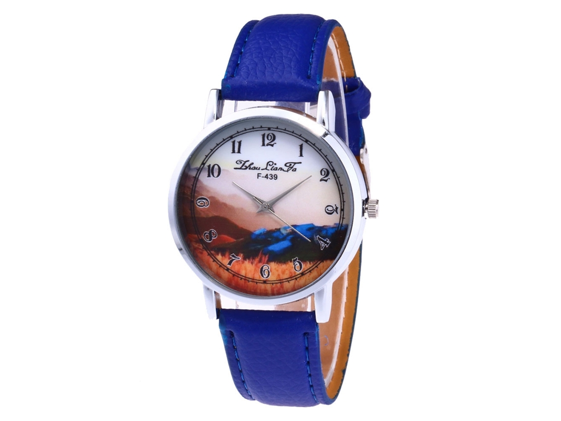 Relógio de Pulso Analógico de Quartzo com Mostrador Redondo Fashion (azul Royal)