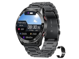 Relógio inteligente masculino esportivo 2023, à prova d'água, com bluetooth, chamada, tocador de música, pulseira de aço inoxidável, Ly Ebike