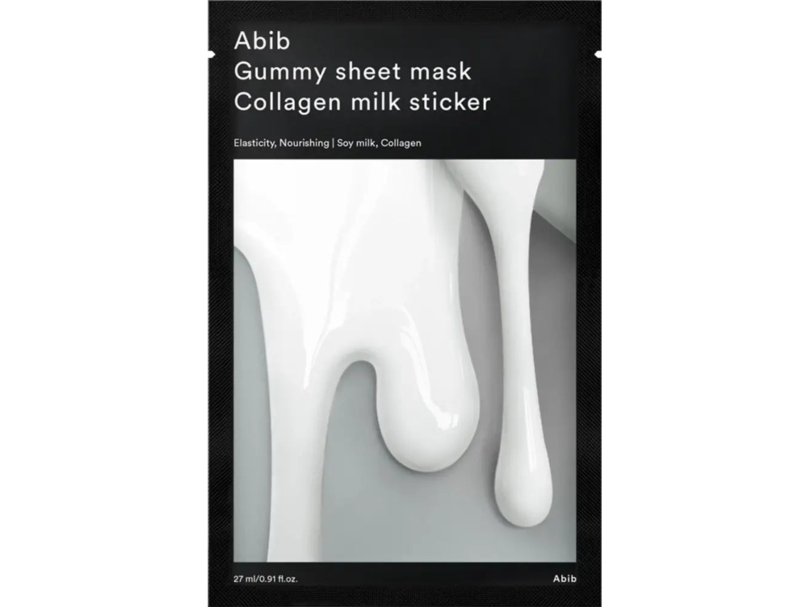 Abib Collagen Milk Sticker Máscara Facial Em Folha - Microfibra, Textura Gummy, Vegana.