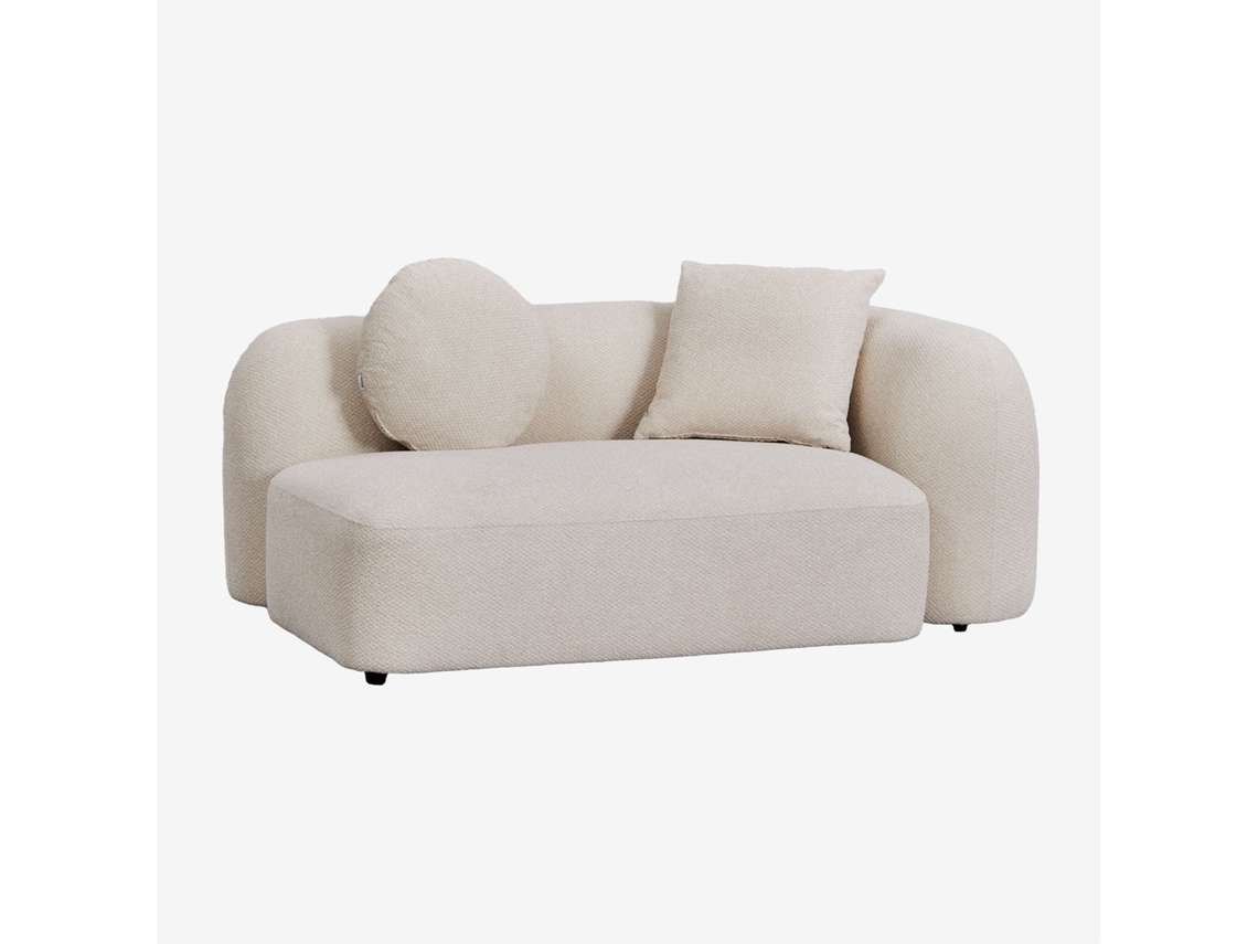 Sklum Módulo De Canto Direito De 2 Lugares Para Sofá Modular Em Chenille Coco Poliéster                       Chenille Branco Grosso