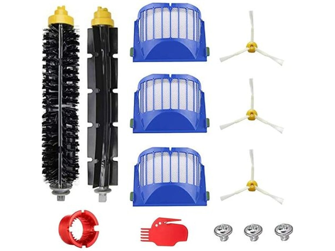 Kit Escovas Laterais Rolo Filtros Irobot Roomba Série 600