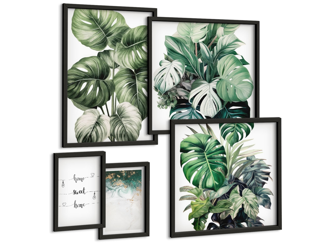 Conjunto De Pinturas Inspirações Vegetais Modernas Espelharte (5 Peças)
