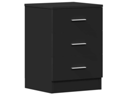 Bedside Cabinet, Bedside Cabinets Vidaxl Preto Madeira Processada (n/a)