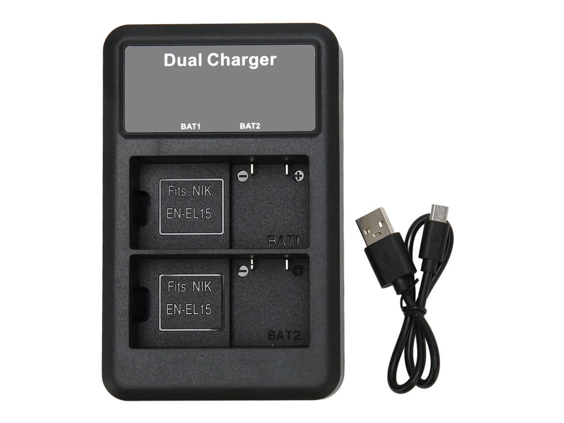 Carregador de Bateria El15 de 8,4 V para Câmeras Nikon Z5, Z6, Z7, D7000, D750, D800E, D810 CHABERLU