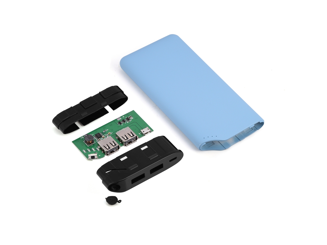Capa de Carregador Portátil 6000mah, Carregamento Rápido com Dois Usb, Novo Molde Privado Azul Sh 17. EOOCOO