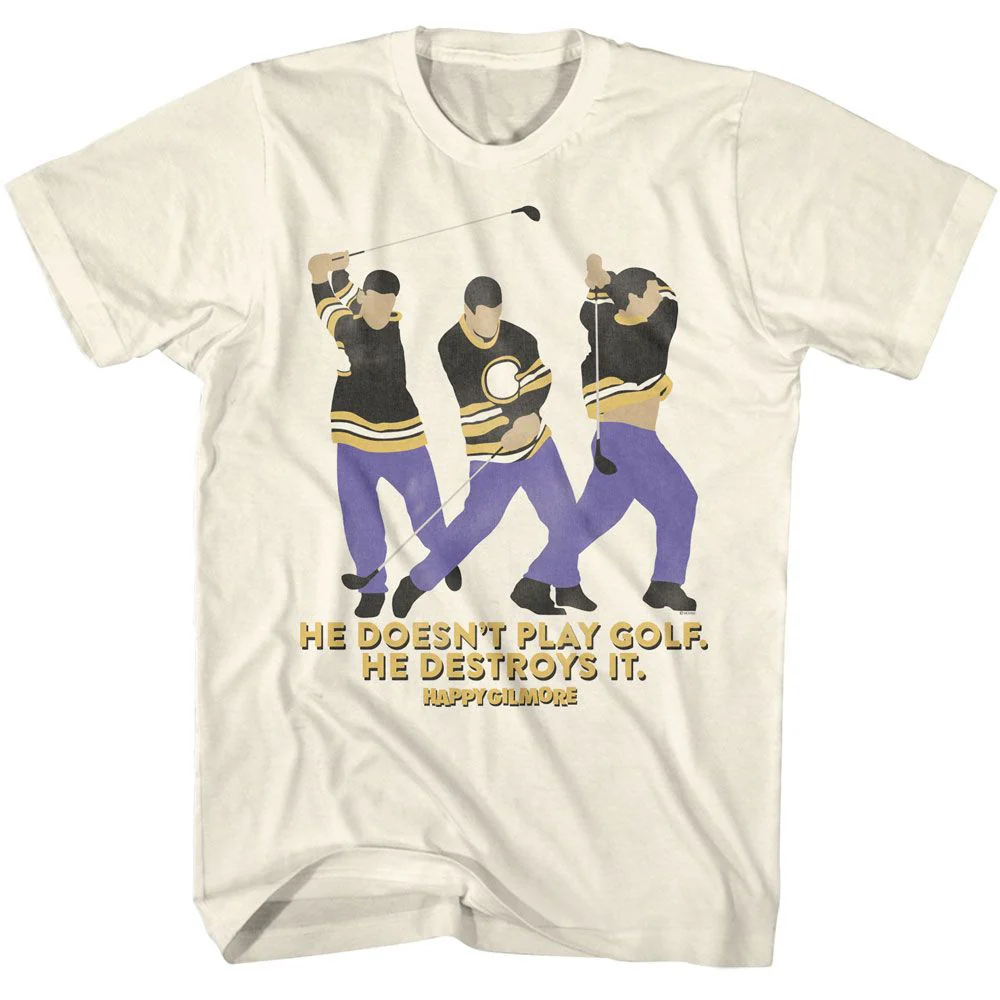 Unisex Adult T-shirt Rockinstone Happy Gilmore He Destroys It Graphic Sizem