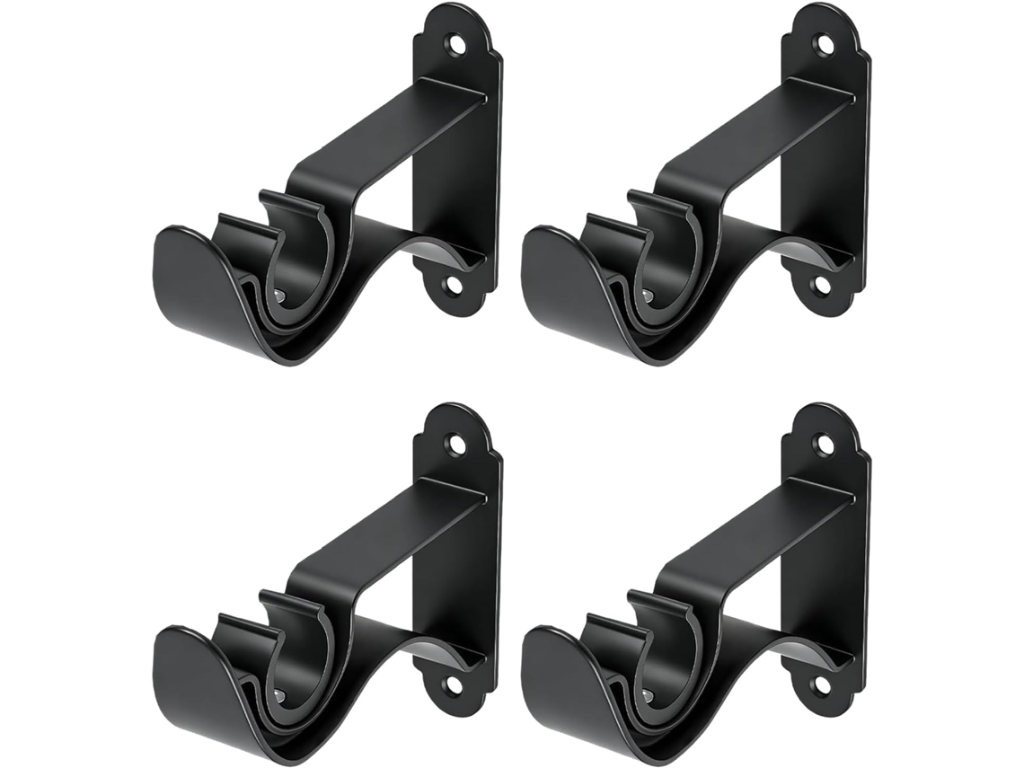 Conjunto De 4 Suportes Reforçados Para Varão Cortina 22mm 28mm, Em Ferro