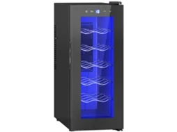 Refrigerador De Vinhos 12 Garrafas 30l 8-18℃ Refrigerador De Garrafas Termoelétrico Duplo Com Porta De Vidro,refrigerador De Bebidas Com Luz Led,p