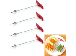 4 Peças Cortador Espiral para Frutas Vermelho ZMDECQNA