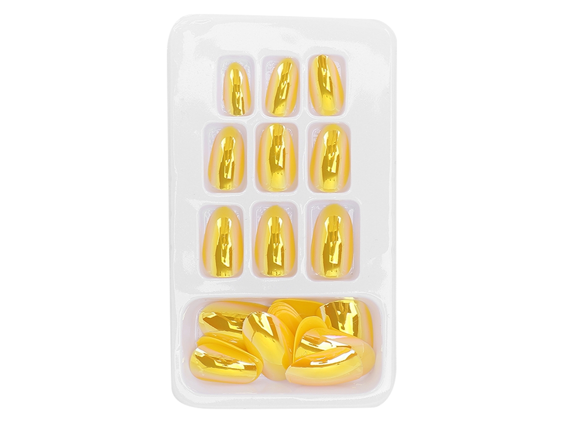 24 Unhas Postiças Longas em Formato de Caixão com Glitter Bailarina para Salões de Nail Art DIY, 12 Tamanhos Lg09