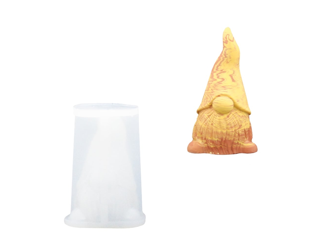 Molde De Silicone Jesmonite Para Decoração De Gnomo De Natal, 10,5 X 7 Cm.