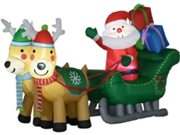 Decoração de Natal Insuflável Poliéster Cor Multicor 210x70x125 cm Homcom