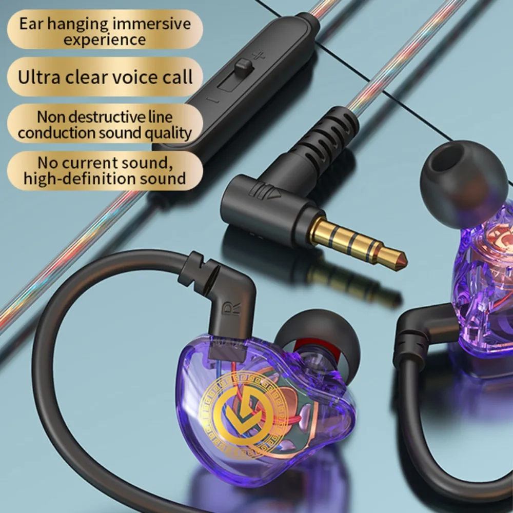 (roxo) Fones De Ouvido Estéreo Com Fio De 3,5 Mm Com Microfone
