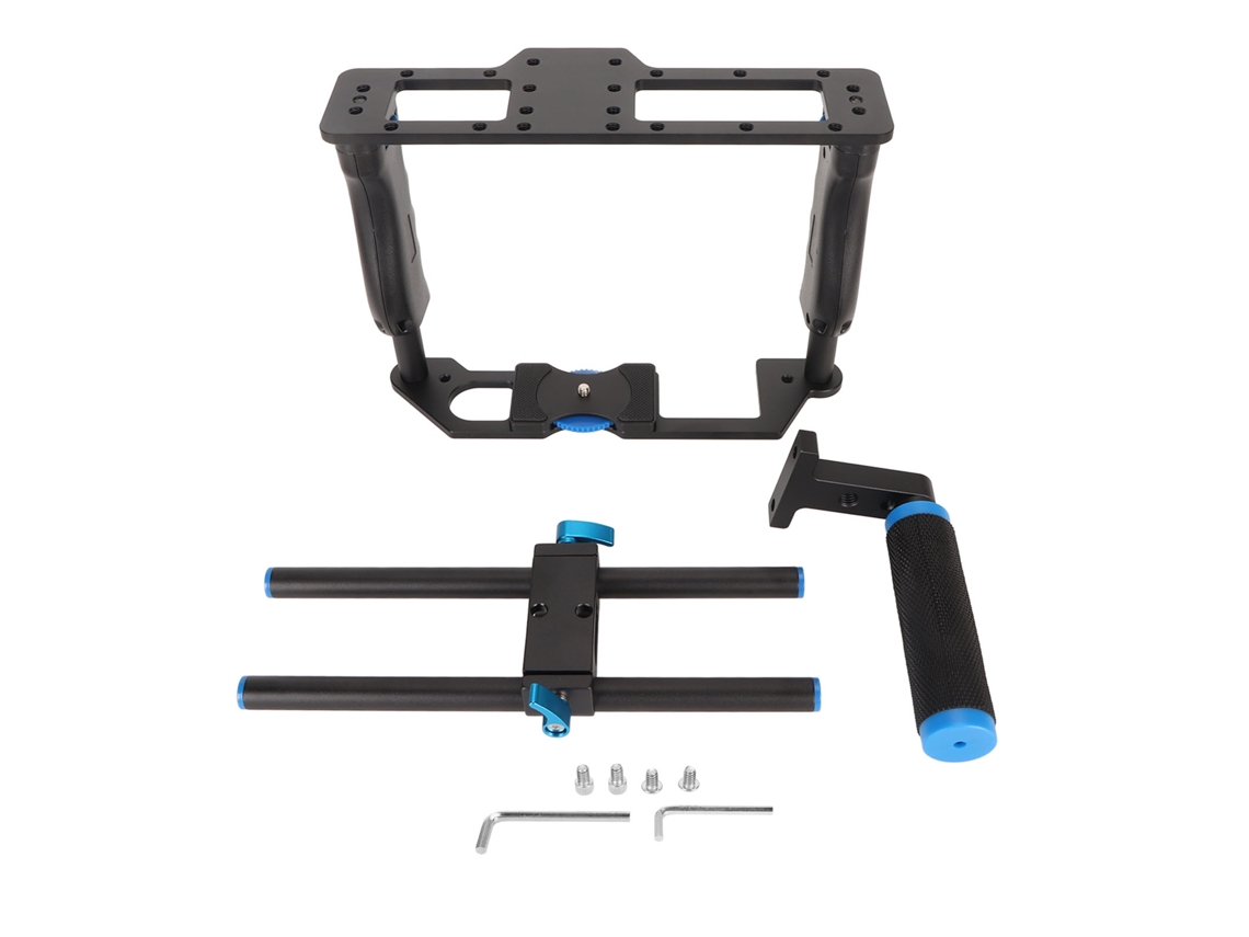 Cage De Vídeo Universal Com 2 Varetas 15mm E Alça Superior