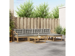 Vidaxl Conjunto De Sofás Para Exterior 6 Unid. Branco E Cinzento-claro