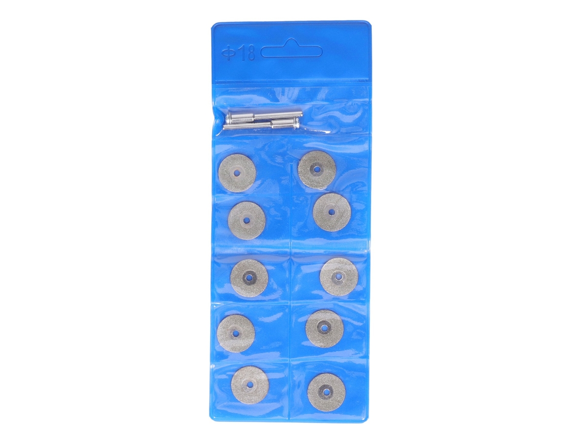 10 Peças De Disco De Corte Diamante Fino Com Vara Roda De Esmerilamento Redonda Para Madeira Metal Pedra 18mm/0.7in