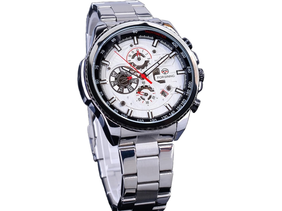 Lurelia Relógio Mecânico Masculino, Automático, Cronómetro, Data/calendário, Luminoso, Aço Inoxidável, Vidro Mineral, Resistente À Água 30m