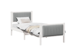 Estrutura da Cama Branco e Cinza Claro 75 X 190 Cm MAISON EXCLUSIVE
