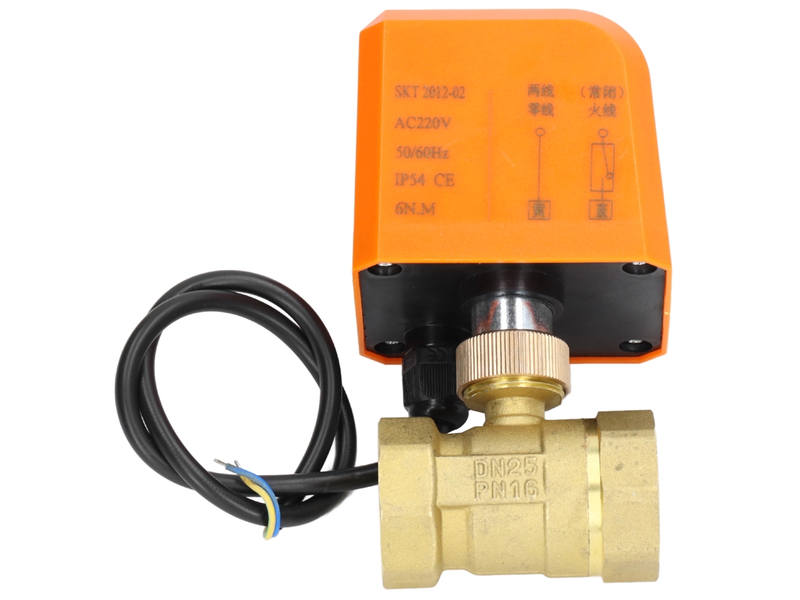 Válvula de esfera motorizada elétrica de latão (controle de 2 pontos e 2 vias)