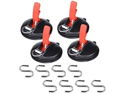 Set De 4 Ventosas Para Carros Com 8 Ganchos Em S, Ferramenta De Fixação Multifuncional Para Acampamentos E Viagens