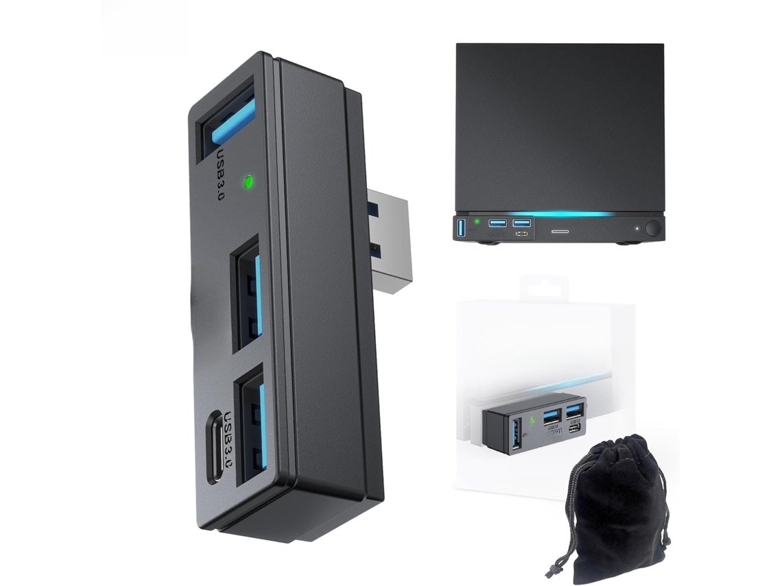 Hub Usb 3.0 Compatível Com Steam Machine, Ps5 E Pc. Expansor 4 Em 1