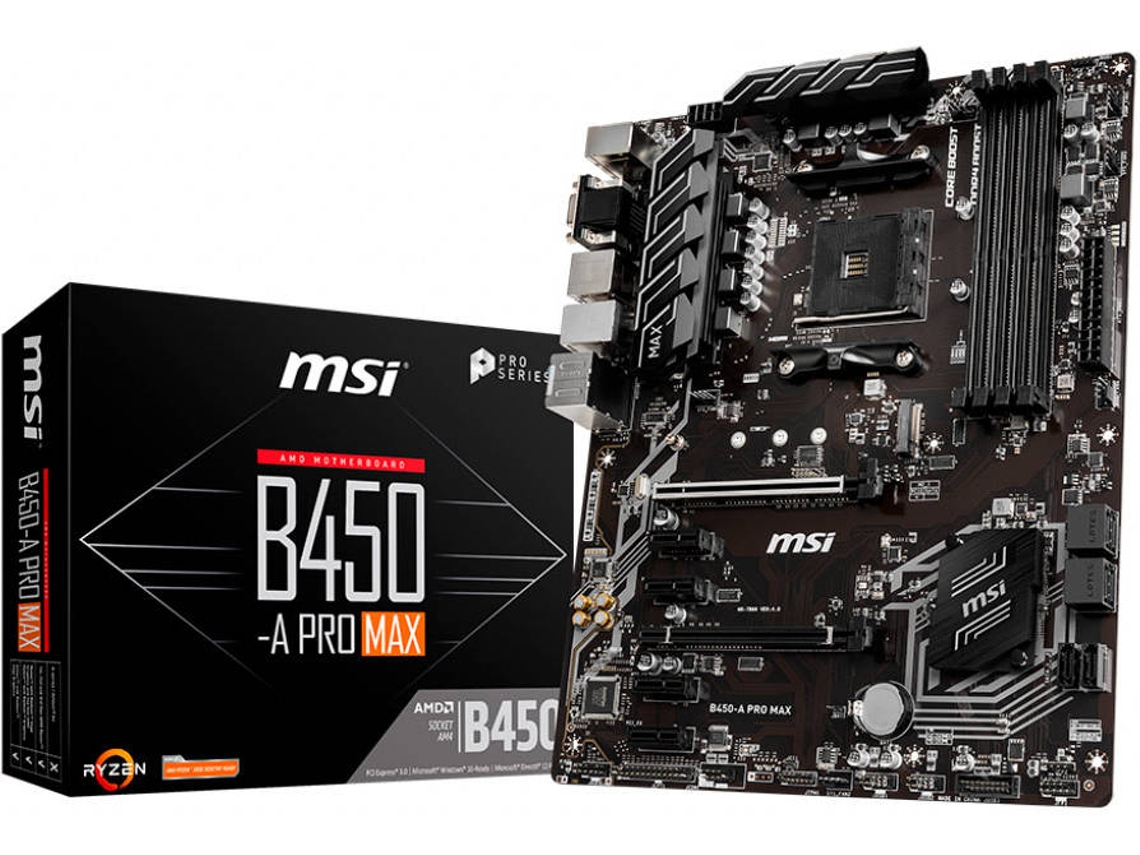 Motherboard MSI B450-A PRO MAX (Socket AM4 - AMD B450 - ATX)