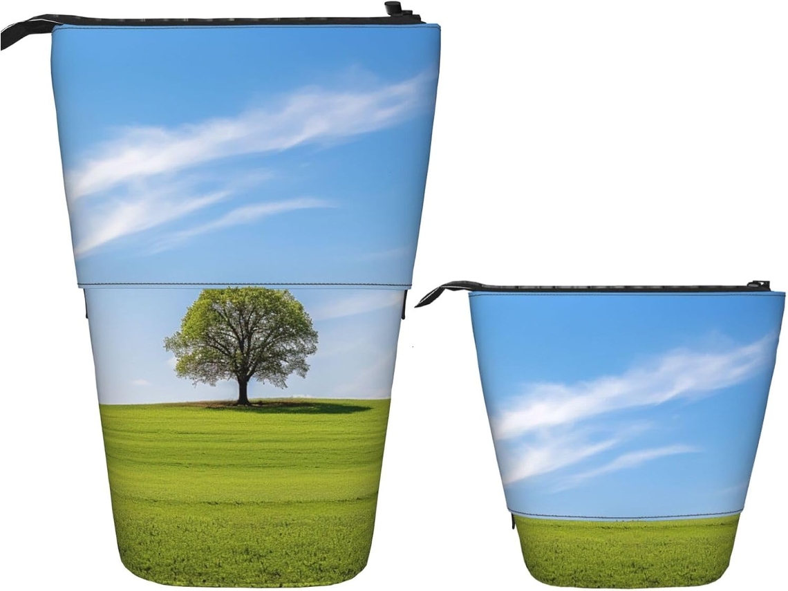 Case Trousse Crayons Télescopique Tree Grass Fournitures Porte-stylo Durable Peil Télescopique Pour