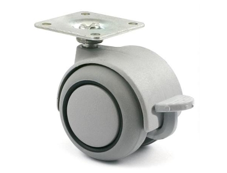 Rueda giratoria onix aro de goma ø50 gris plástico fr- banda rodadura de goma, aro central negro