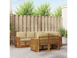 Vidaxl Conjunto De Sofás Para Exterior 7 Unid. Natural E Bege
