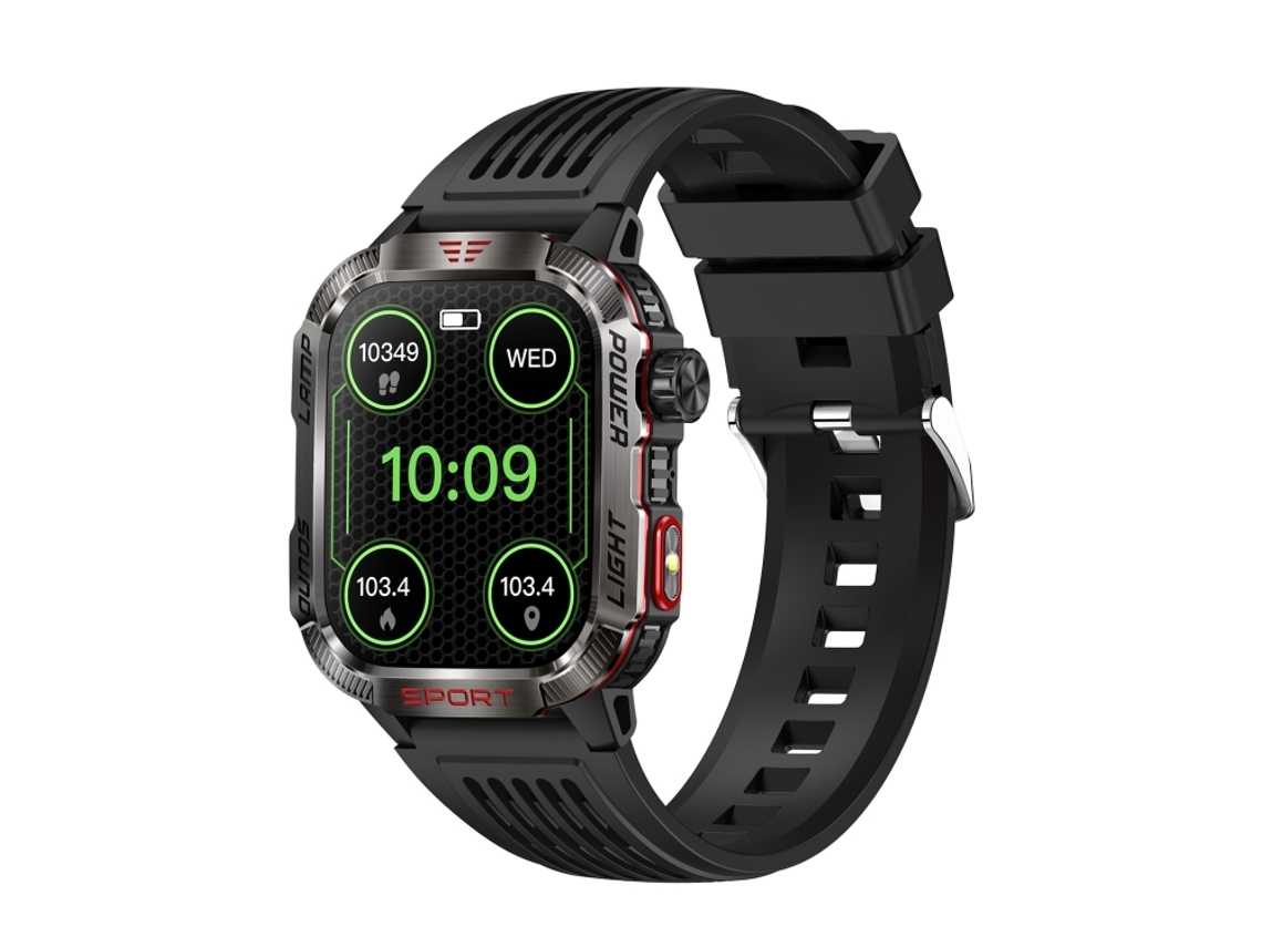 (preto) Smartwatch Robusto Com Tela Ips De 2,01 Polegadas E Luz Detectora De Notas Falsas.