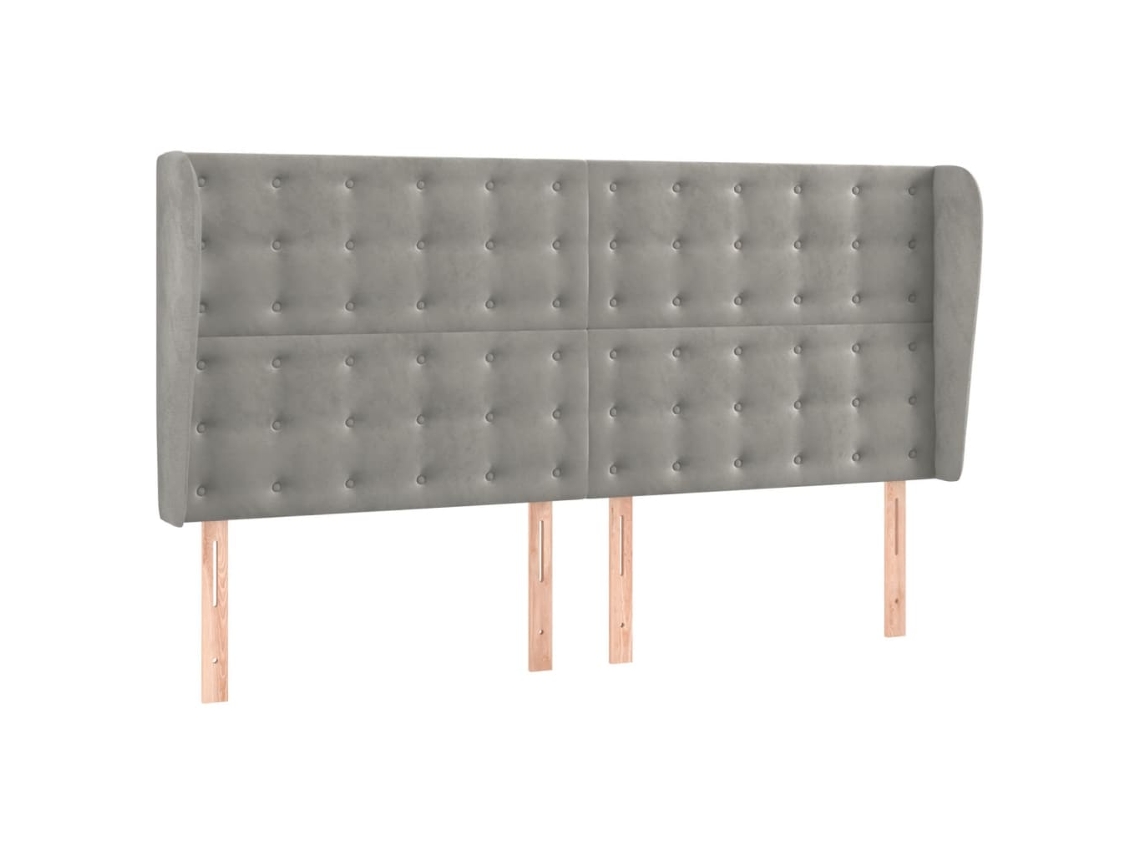 Headboard, Headboards Vidaxl Cinzeto Veludo (203 X 23 X 118/128 Cm)