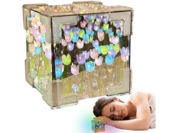 Luminária Noturna Romântica em Formato de Tulipa, para Mesa, Estátua Decorativa para Mesa, Fácil de Montar