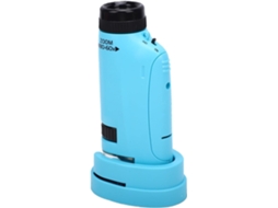 Microscópio Portátil Compacto Azul Com 4 Lâminas Para Amostras