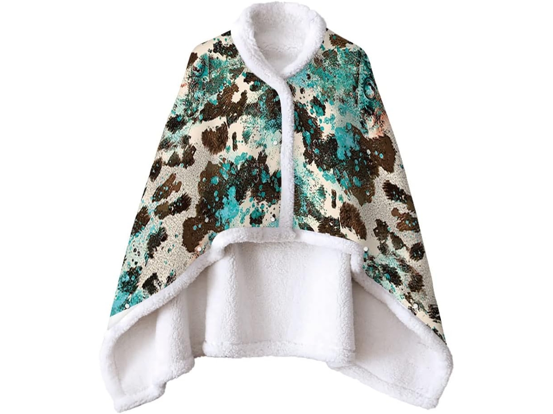 Manta de Lã Sherpa Fansu Xale Grossa e Macia Inverno com Botões Quente Microfibra para Adultos Crianças 150x12