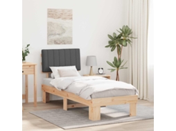 Vidaxl Estrutura de Cama com Cabeceira Estofada Cinza Escuro