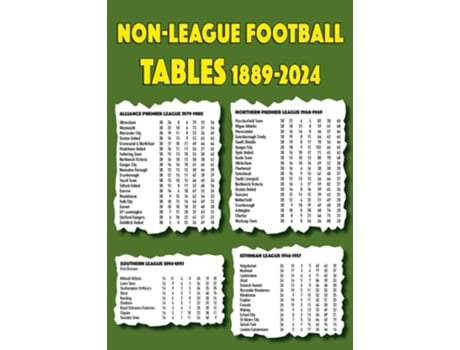 Livro Non-league Football Tables 1889-2024 de Michael Robinson (Inglês)