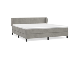 Cama com Molas e Colchão Veludo Cinzento Claro MAISON EXCLUSIVE (160x200 cm)