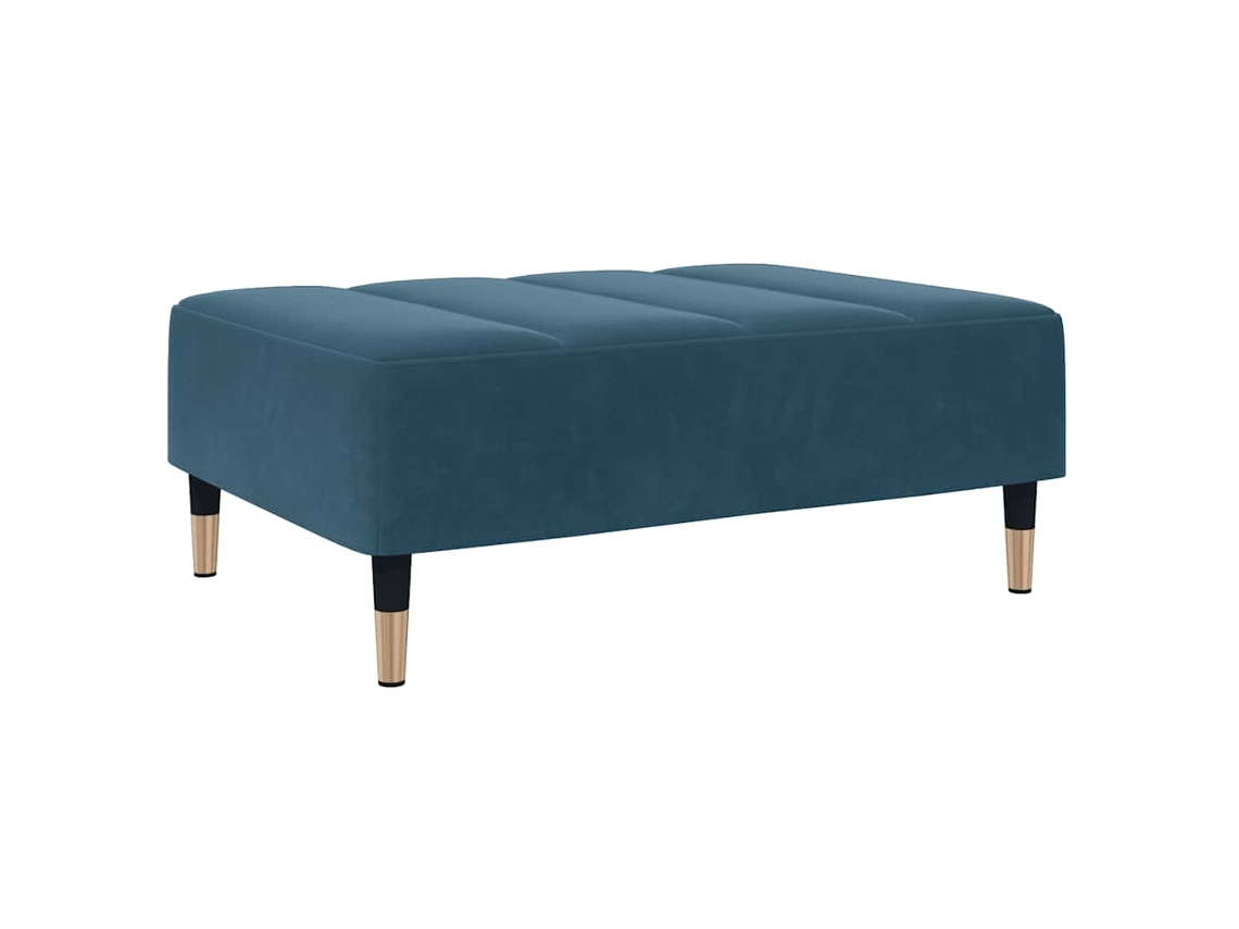 Conjunto 1 Banco Para Os Pés Vidaxl Azul Veludo (77 X 55 X 31 Cm)